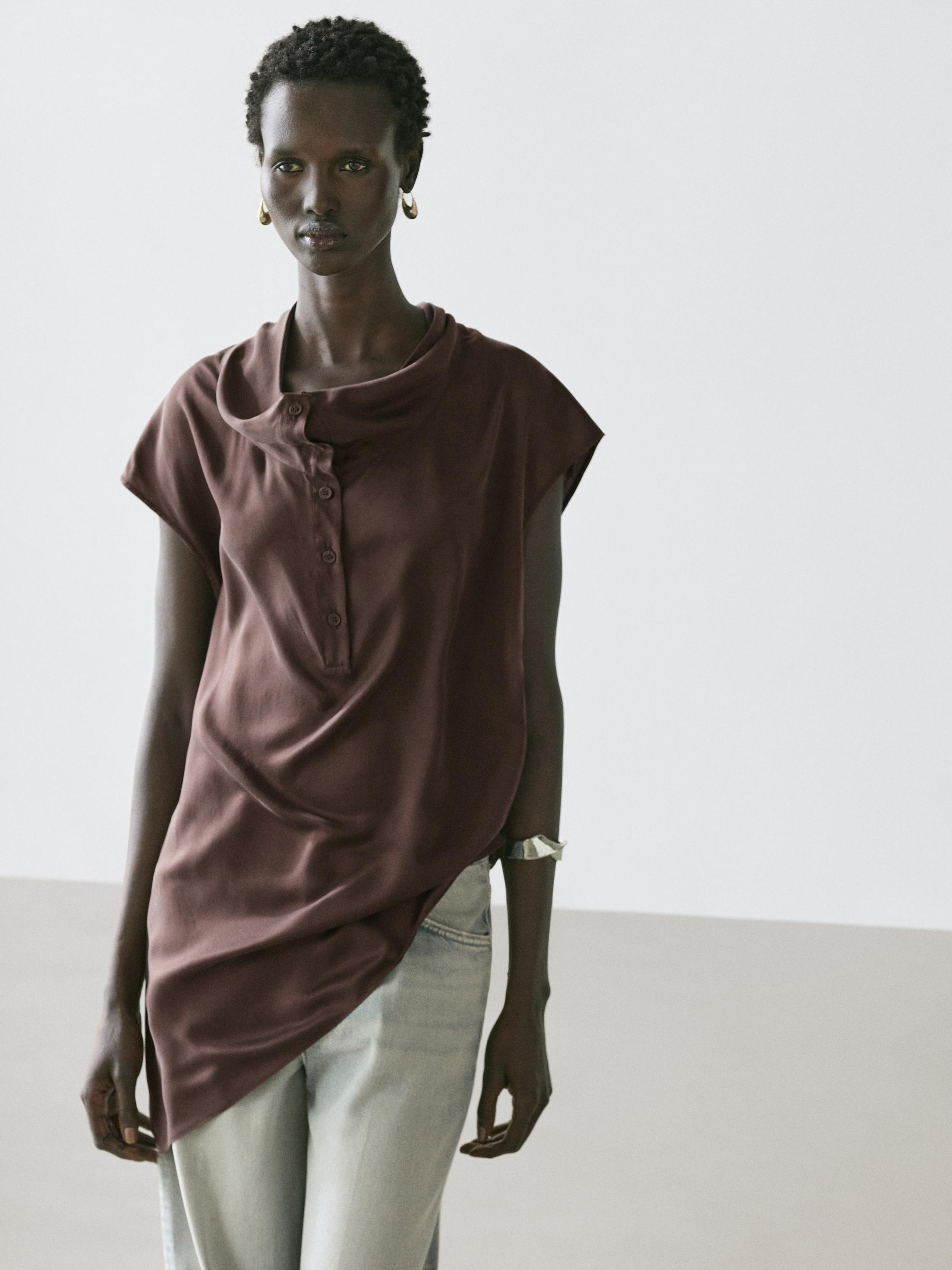 Top asymétrique drapé